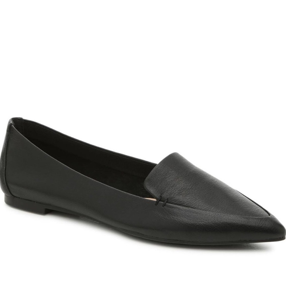 Elegant Black Leather Pointed Loafers for Women